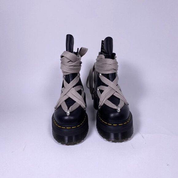 DR.MARTENS x RICK OWENS Black Leather 1460 Quad Pentagram Jumbo Lace Boots - Picture 2 of 10
